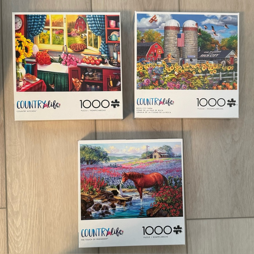 Buffalo Games Jigsaw Puzzles – Bundle of 3 Country Life